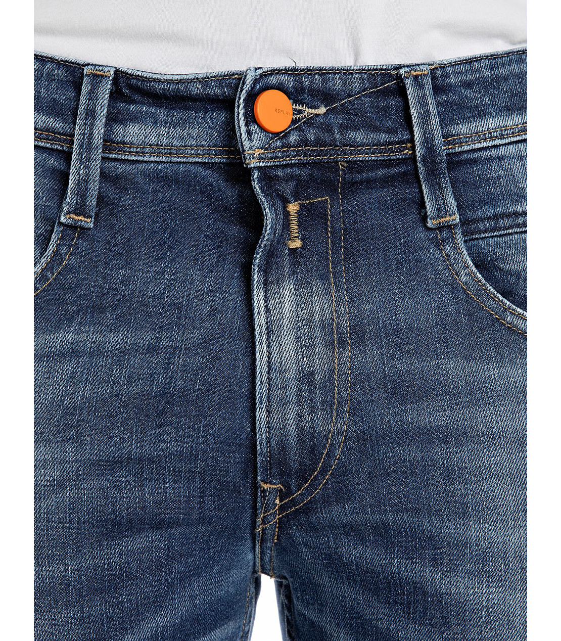 スリムフィットANBASSブルーデニム 詳細画像 ミディアムブルー 5